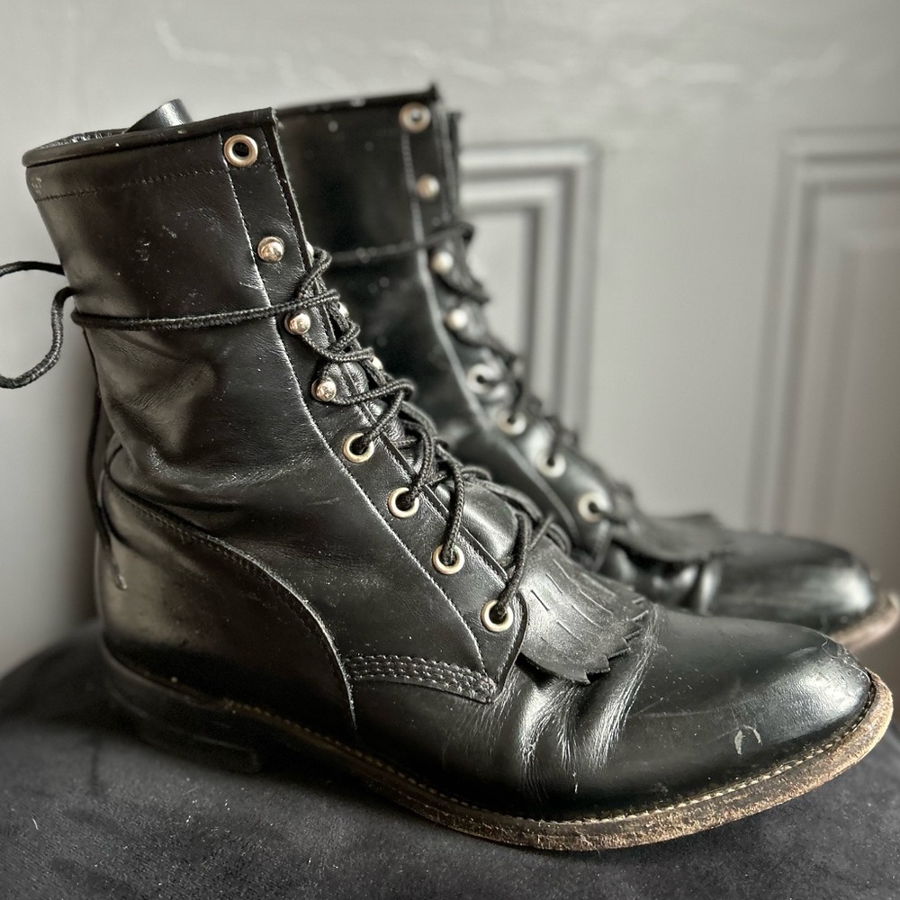Black Justin roper boots size 8 - Picture 3 of 6